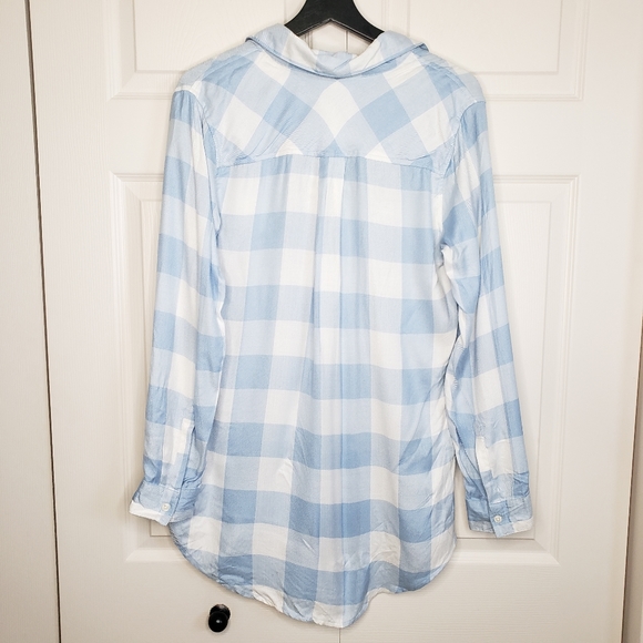 Allen b Allen Schwartz plaid tunic long sleeve - Picture 2 of 5